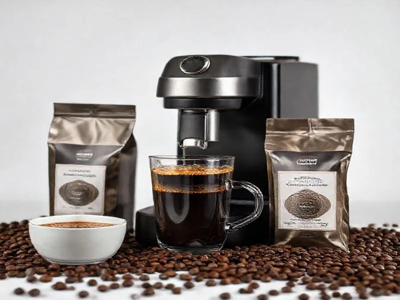 Elegant presentation of a freshly brewed espresso shot with crema