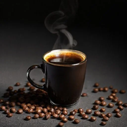 Close-up of intricate latte art in a ceramic cup