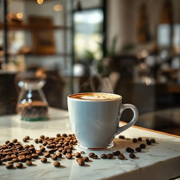 Master roaster meticulously inspecting coffee beans on a cooling tray